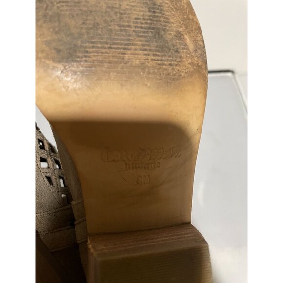 Crown Vintage Women's 6M Taupe Suede Cutout Ankle Booties - Picture 13 of 15